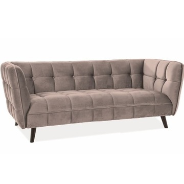 Sofa Castello 3 Velvet Beżowa-Wenge Bluvel 28