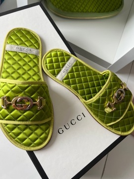 GUCCI ORUGINALNE KLAPKI SATYNOWE 39