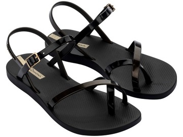 Sandały damskie sportowe Ipanema Fash Eleganckie Płaskie Czarne Wygodne 41