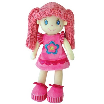 LALKA SZMACIANA RÓŻOWE WŁOSY PRZYTULANKA 35CM 6M+