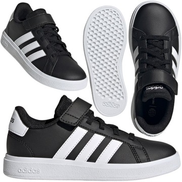 buty dziecięce sportowe adidas grand court na rzep lekkie trampki r 30