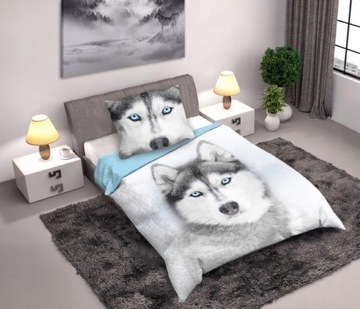 POŚCIEL dwustronna HUSKY HASKI BAWEŁNA 140X200