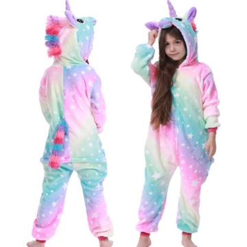 ONESIE DLA DZIECI PIŻAMA KIGURUMI KOSTIUM PRZEBRANIE JEDNOROŻEC 105-115CM