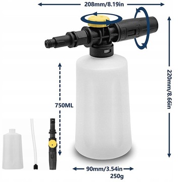 PIANOWNICA 750 ML DO KARCHER K2 K3 K4 K5 K6 K7