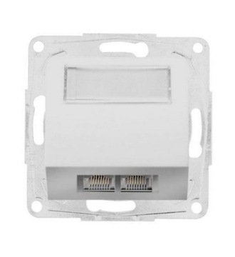 Телефонная розетка 2x RJ12 белая OPTIMA 12004802 HAGER POLO