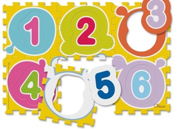 Mata miękka pianka puzzle cyfry Chicco