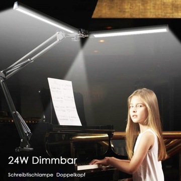 LAMPKA BIURKOWA KREŚLARSKA SZKOLNA BIURKO LED 24W 3000K-6500K