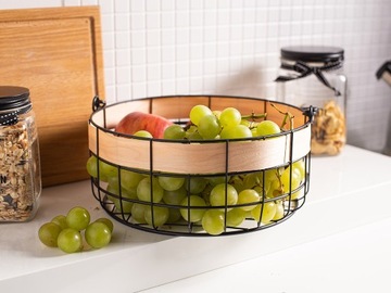 ЧАША-КОРЗИНА ПРОВОЛОЧНАЯ КОРЗИНА ФРУКТОВЫЙ ИГРОК С РУЧКОЙ