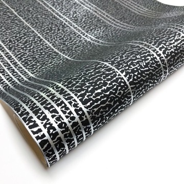 ВИНИЛОВЫЕ ОБОИ ЧЕРНО-СЕРЕБРЯНЫЕ ПОЛОСКИ С УЗОРОМ 137511