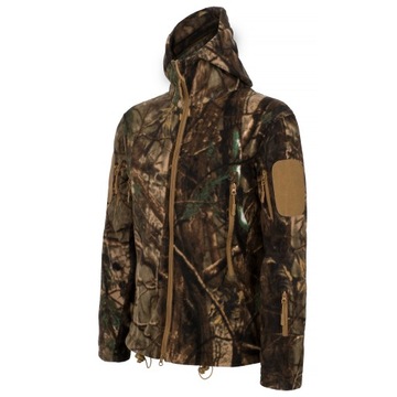 Bluza polar myśliwska,wędkarska kamuflaż kaptur2XL