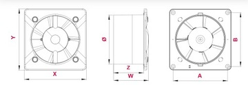 AWENTA ВЕНТИЛЯТОР ДЛЯ ВАННОЙ БЕСШУМНЫЙ КОРПУС SILENT KWS125H ГИГРОСТАТ SYS+
