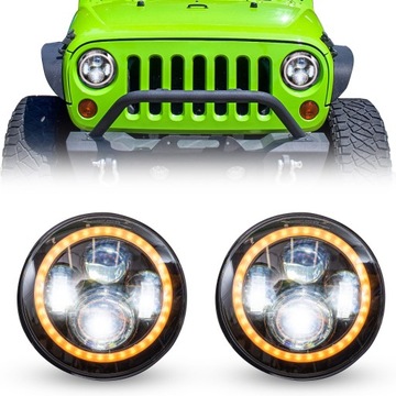 JEEP WRANGLER JK LAMPY PRZEDNIE LED 7 '' HALO EYES