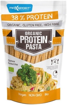Makaron Sojowy Z KOMOSA QUINOA Fettuccinie wstążki Bez Glutenu BIO białko
