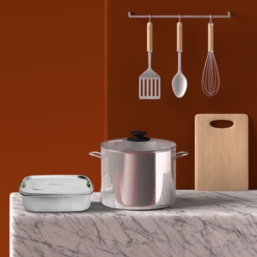 Стальной ланчбокс, контейнер для еды 1,1л.