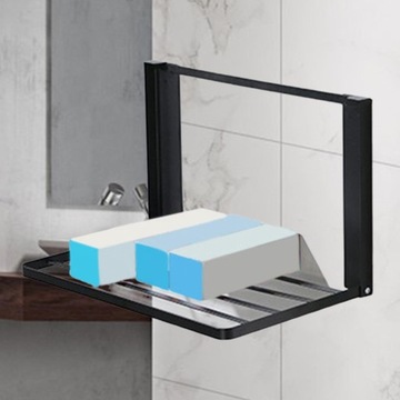 Складная полка для хранения полотенец для стиральной машины, черная