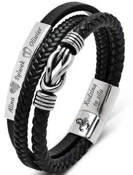 Мужской браслет с ГРАВИРОВАННЫМ узлом бесконечности