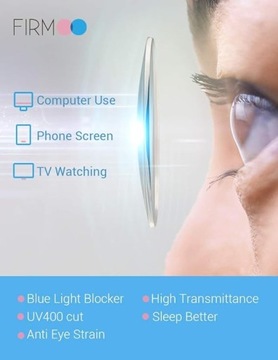 Okulary zerówki okrągłe do komputera blokada światła niebieskiego filtr UV