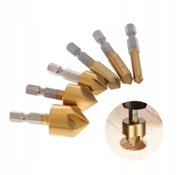 Набор сверл для снятия фаски, 6 шт., набор конусных зенковок