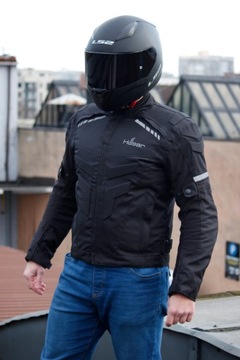 Kurtka motocyklowa HUSAR HORNET męska tekstylna czarna + kominiarka L