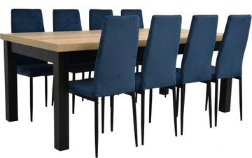 Duży stół 100x200/300 i 8 krzeseł TAPICEROWANYCH