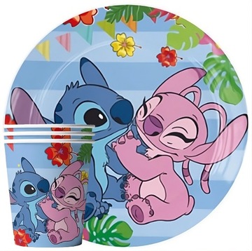 KUBKI TALERZYKI PAPIEROWE LILO I STITCH ANGEL STICZ STICH 16szt