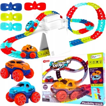 ГИБКАЯ ГОНОЧНАЯ ТРАССА СМЕНЯЕМАЯ ТРЕК 195 EL ДЛИННОЙ 400 СМ + АВТОМОБИЛЬ С LED-подсветкой