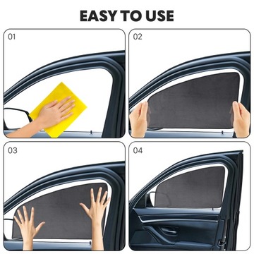 4 szt. MAGNETYCZNA OSŁONA PRZECIWSŁONECZNA SAMOCHODU OCHRONA UV SAMOCHODU