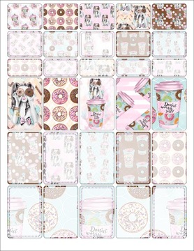 Naklejki do Planera Kalendarza Planner Donut