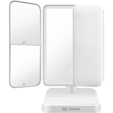 PODŚWIETLANE LUSTRO DO MAKIJAŻU ROZKŁADANE 2X 3X POWIĘKSZENIE STOJĄCE