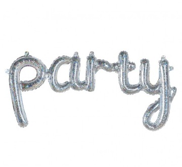 Balon foliowy Napis PARTY, holo 82 cm Urodziny