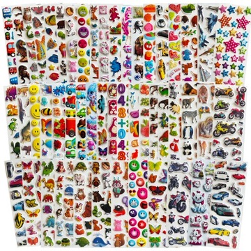 МОТИВАЦИОННЫЕ ВЫПУКЛЫЕ НАКЛЕЙКИ ДЛЯ ДЕТЕЙ 1100 ШТ. 50 НАБОРОВ ИГРУШЕК