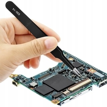 6x PĘSETA PRECYZYJNA PINCETA METALOWA PENSETA DO BRWI RZĘS ESD RT0211