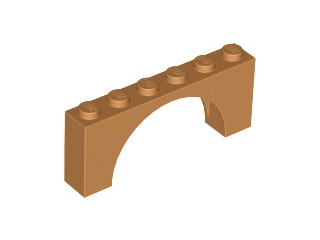LEGO 15254 łuk mostek arch 1x6x2 śr.nugatowy 1szt.