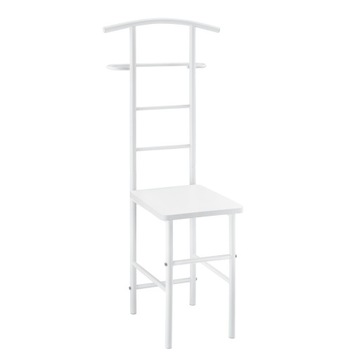 Fotel z wieszakiem na ubrania spodnie 107x45x45cm Biały