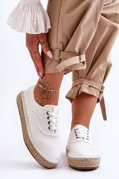 TRAMPKI ESPADRYLE BIG STAR LL274833 BIAŁE 38