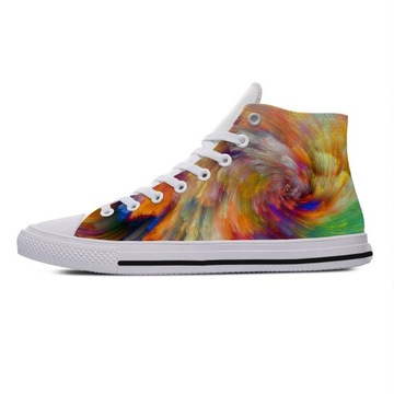 wysokie buty płócienne Abstract Multicolor Waves Digital Art New Arrive Lig