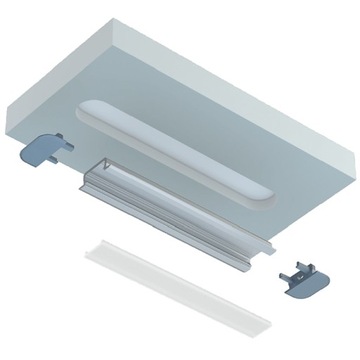 Profil listwa LED STUDIO PW-25 wpuszczany srebrny 1m