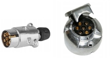 ZESTAW GNIAZDO 7 PIN WTYCZKA DO PRZYCZEPKI POLSKIE 7PIN ALUMINOWA