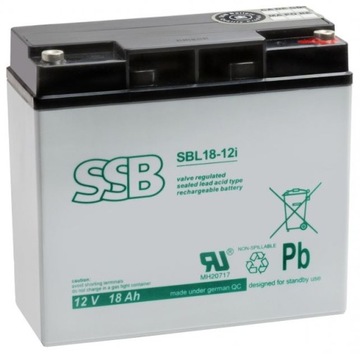 AKUMULATOR bezobsługowy AGM SSB 12V 18Ah SBL18-12i
