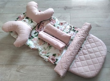 Вкладыш для коляски Rose S+подушка+защита ремней и повязка на голову