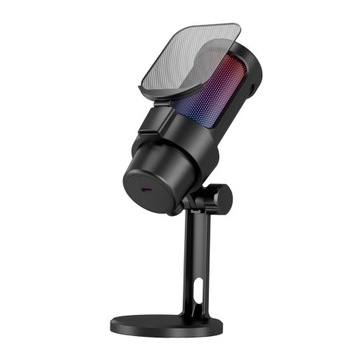 Mikrofon USB RGB Mikrofon do gier PC do strumieniowego nagrywania wokalu,