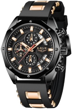 ZEGAREK MĘSKI LIGE ELEGANCKI CHRONOGRAF DATOWNIK