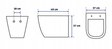 Carlo Rea Матовый черный унитаз без оправы