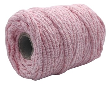 Sznurek Bawełniany do Makramy RÓŻOWY 10m 5mm