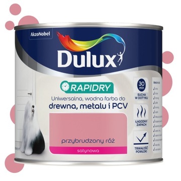 Dulux Rapidry uniwersalna farba do drewna metalu PCV Przybrudzony Róż 0,4L