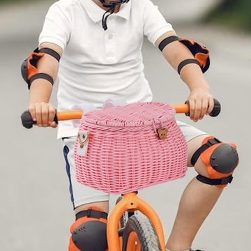 Детская велосипедная корзина для портативного уличного велосипеда, розовая