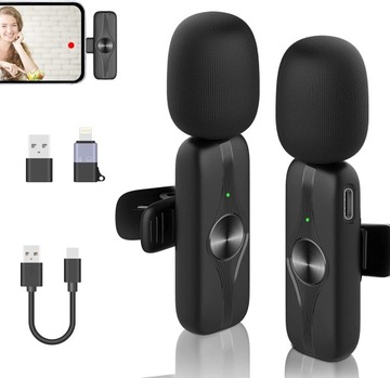 BEZPRZEWODOWY MIKROFON KRAWATOWY 2,4G USB-C DO Vlog SMARTFONÓW ANDROID