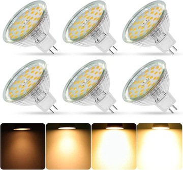 6x Żarówka LED MR16 12V 5W = 50W 480lm 2700K ZESTAW ŚCIEMNIANA