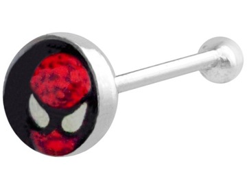 VERSIL kolczyk do nosa Spiderman 3 mm SREBRO 925
