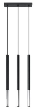 Sollux Lampa Wisząca MOZAICA 3L Czarny/Chrom G9